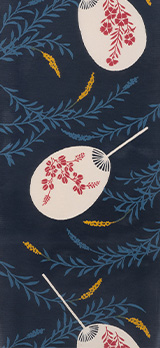 赤マンマに団扇［アカマンマニウチワ］・紺地黄マンマ